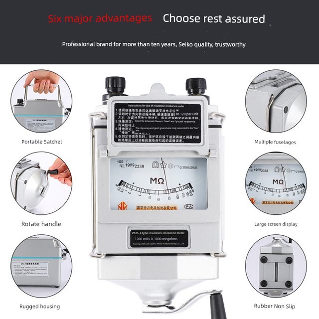 Nanjing Jinchuan ZC25-3 Megohmmeter 500V1000V2500v Electrician Shake Meter ZC-7 Insulation Resistance Tester