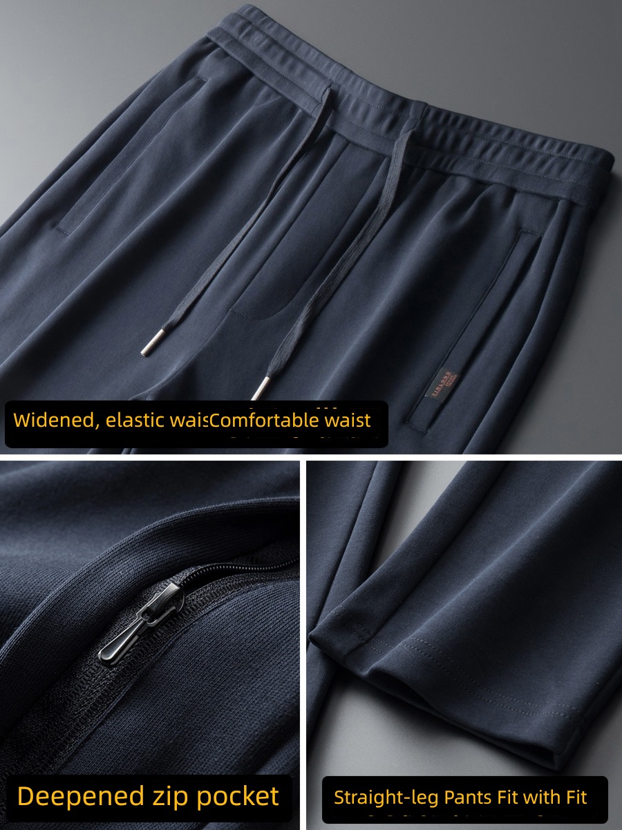 pure cotton man winter Plush dad Sports pants