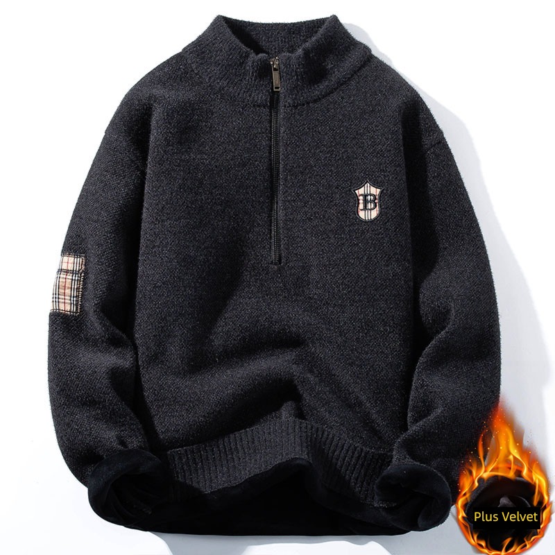 boy 14 year Eldest child Half zipper Sweater sweater