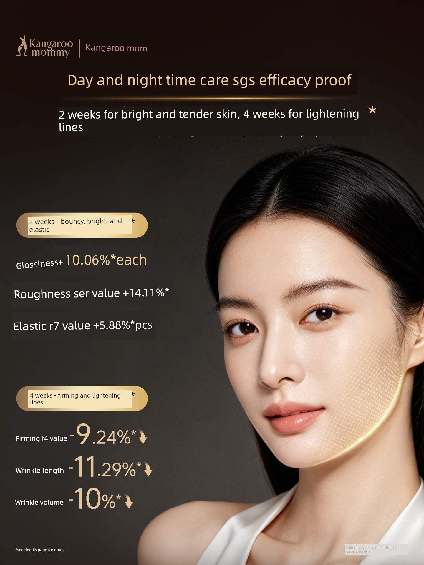 Kangaroo Mom Double Anti-Aging Essence Skincare Products for Pre-Pregnancy Truffle Women's Anti-Wrinkle Firming Water Cosmetics Set Genuine