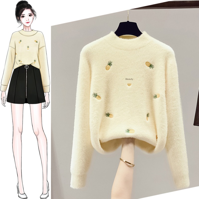 easy Autumn and winter Mink hair Wear out little chap sweater