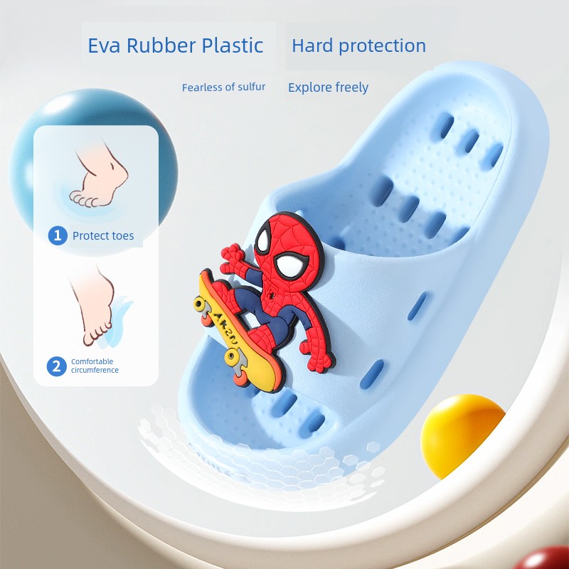 Children's Hollow-Out Water-Draining Slippers, Kids' All-Season Indoor Bathroom Non-Slip Eva Sandals for Boys and Girls — 2