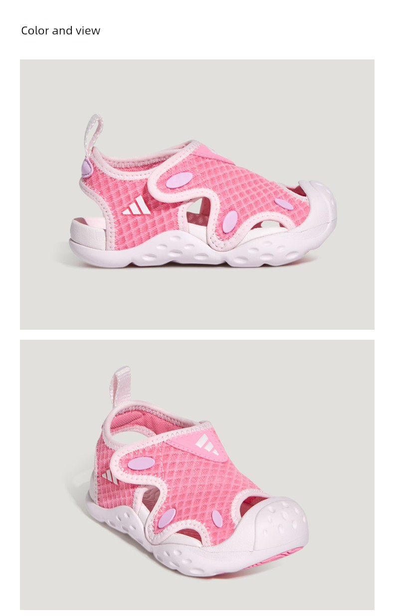 Adidas Girls' Sandals, New Summer Style, Wave Star Breathable Mesh, Non-Slip Texture, Easy to Put on and Take Off, Casual Wear — 2