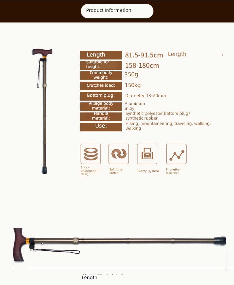 Japan old age fold a cane light non-slip Expansion