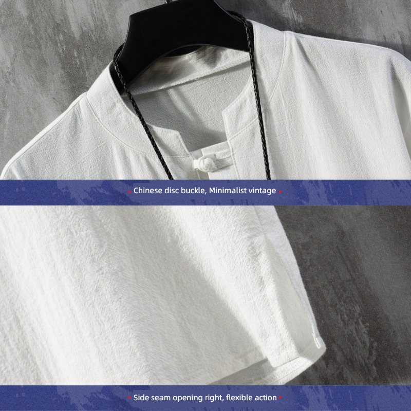 Short sleeve summer Thin money Big size Tang costume Chinese style flax