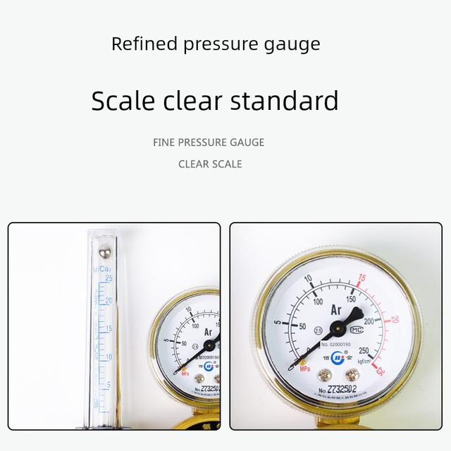 Shockproof argon gauge anti-fall energy-saving argon pressure reducer argon arc welding machine pressure gauge argon cylinder pressure reducing valve flow meter