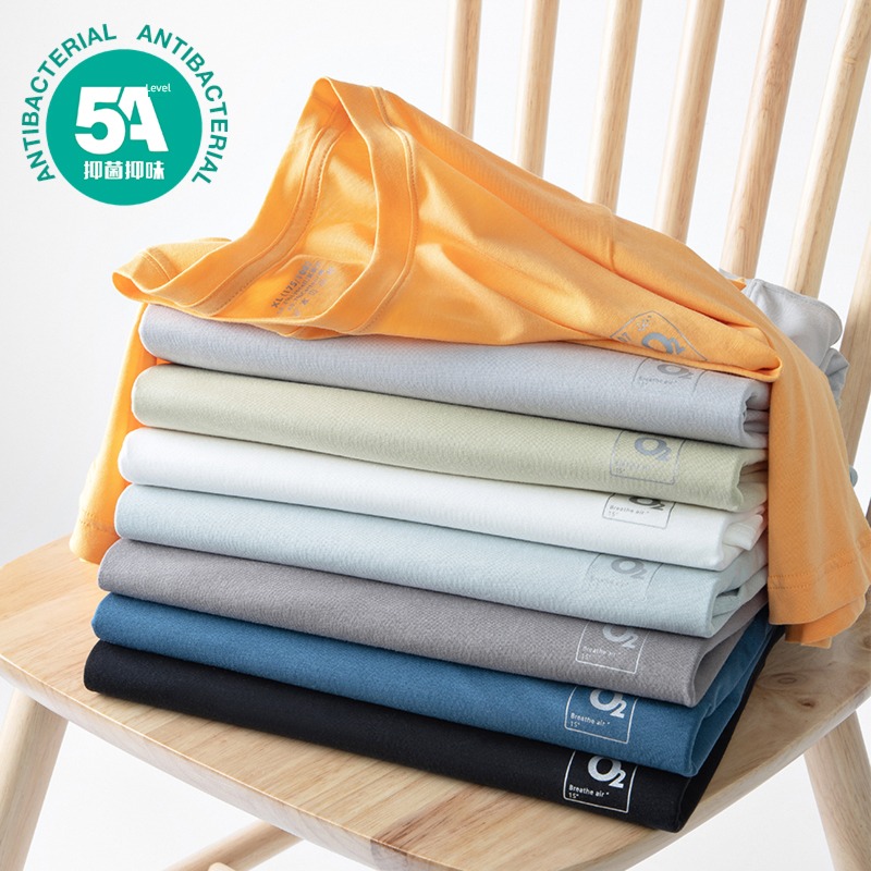 Shui Rou Tencel cotton Men's leisure time Short sleeve T-shirt