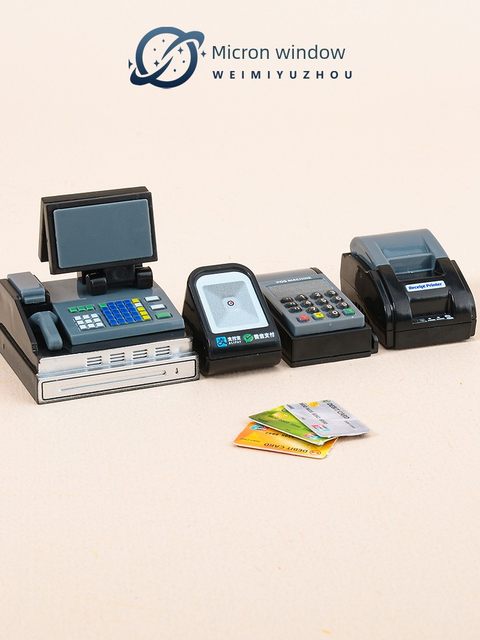迷你仿真收银台收银机POS机模型超市便利店小物品儿童过家家玩具