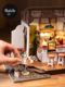 Ruojing Ruolai coffee shop DIY cottage handmade house wooden assembly model villa building block toy gift women