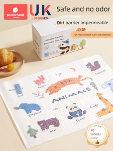 SCOORNEST Disposable Placemat Portable Baby Going out Table Mat Oil-Proof Waterproof Kids Children Dining Chair Dining T