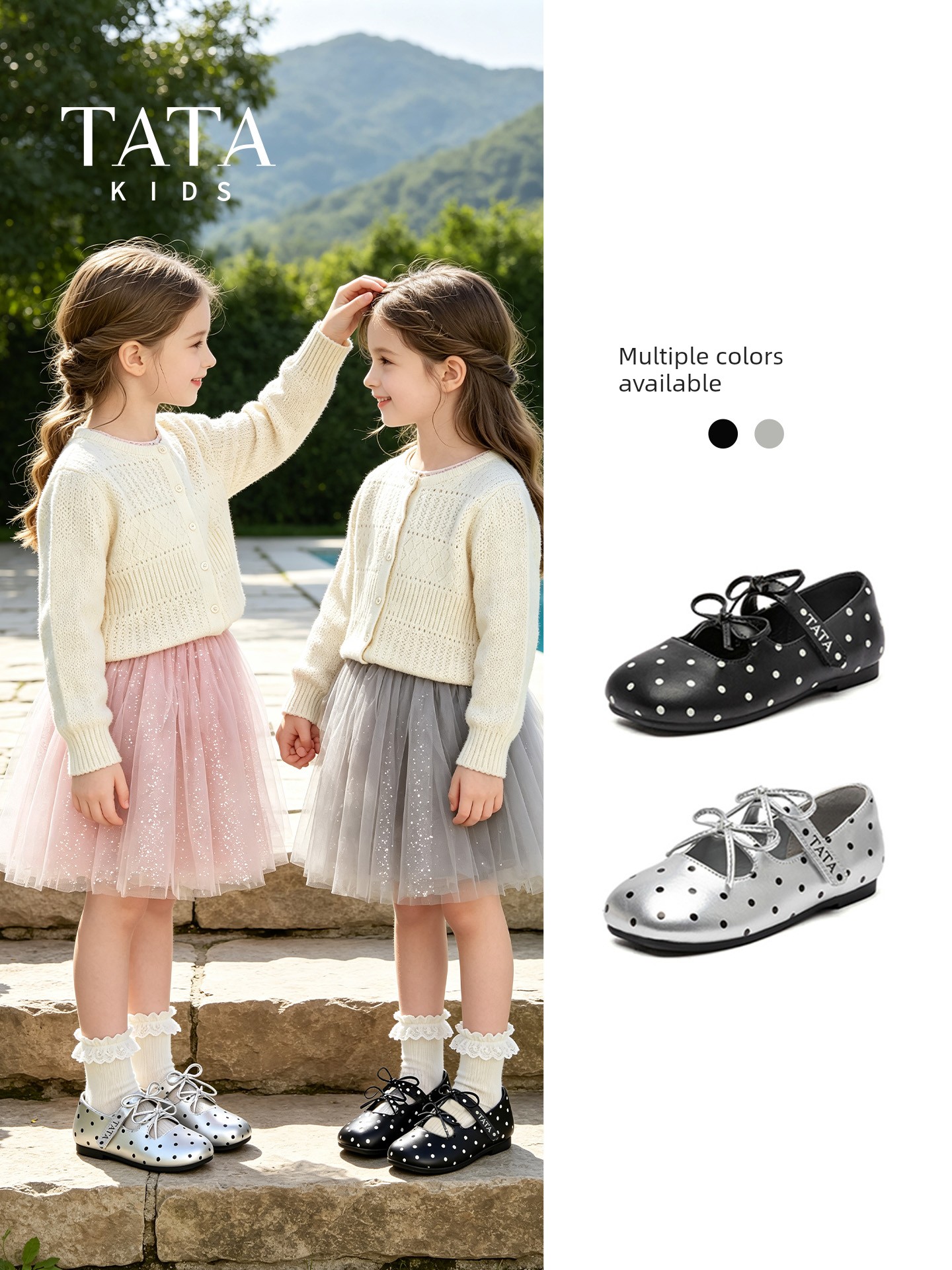 Tata Children's Shoes Girls' Polka Dot Mary Jane Shoes Autumn New Little Girl Princess Shoes Kidsren's Fashion Shoes