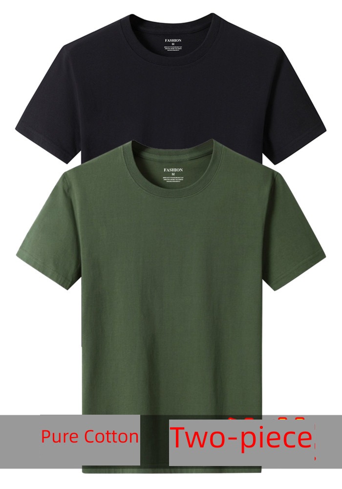 Big size youth Black and white Undershirt Short sleeve T-shirt