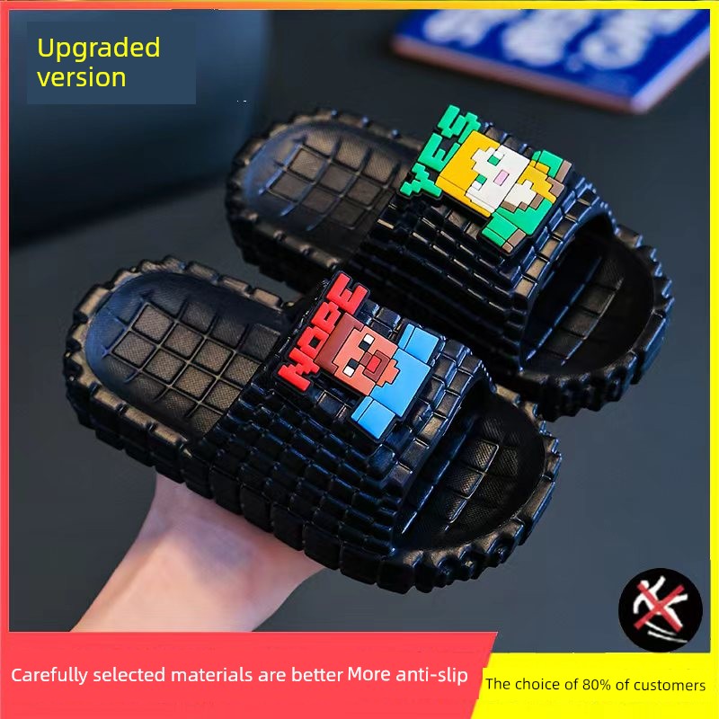 My World Eva Children's Slippers with Cute Pixel Design for Boys and Girls, Non-Slip Soft-Soled Home Slippers for Bathroom Use — 7
