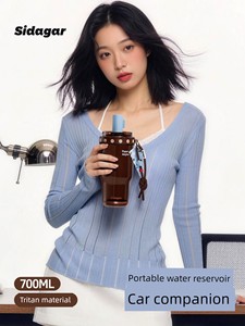 Trendy Summer Straw Cup with High Aesthetic Value, Large Capacity Plastic Water Bottle, Portable for Outdoor Use, Car-Fr