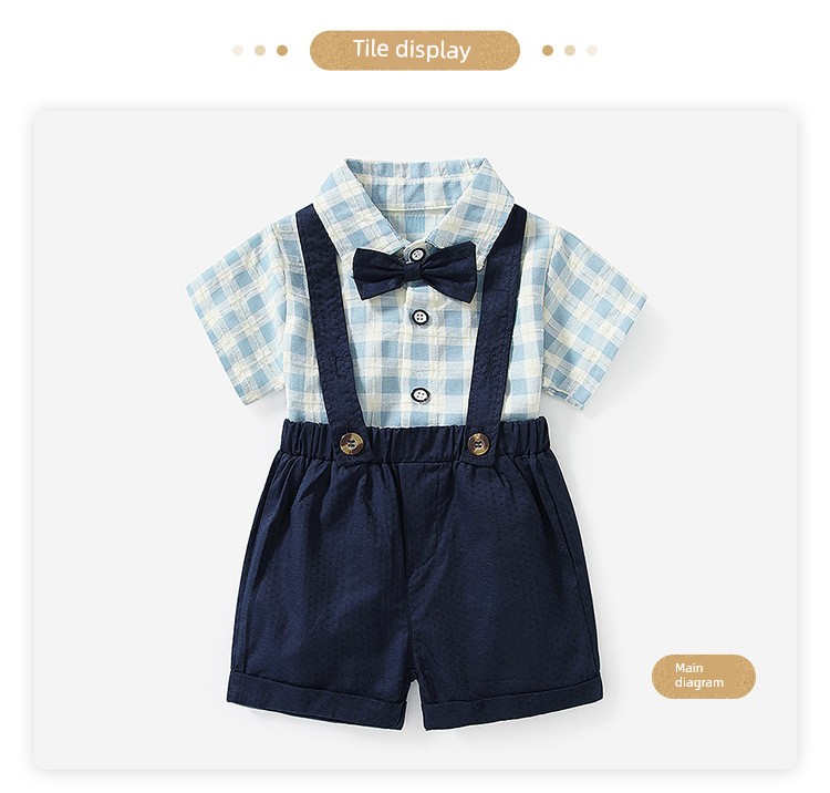 Children's Clothing Summer One-Year-Old Short Sleeve Suspenders Western Style Shirt — 18