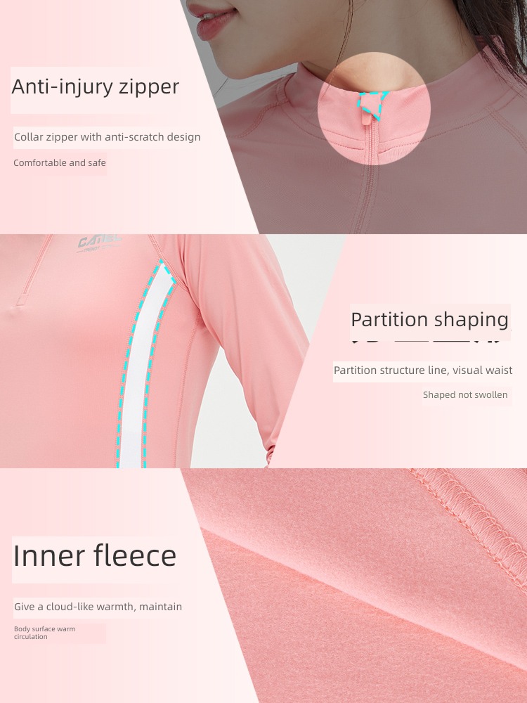 camel female autumn Long sleeve Quick drying shirt Fitness wear