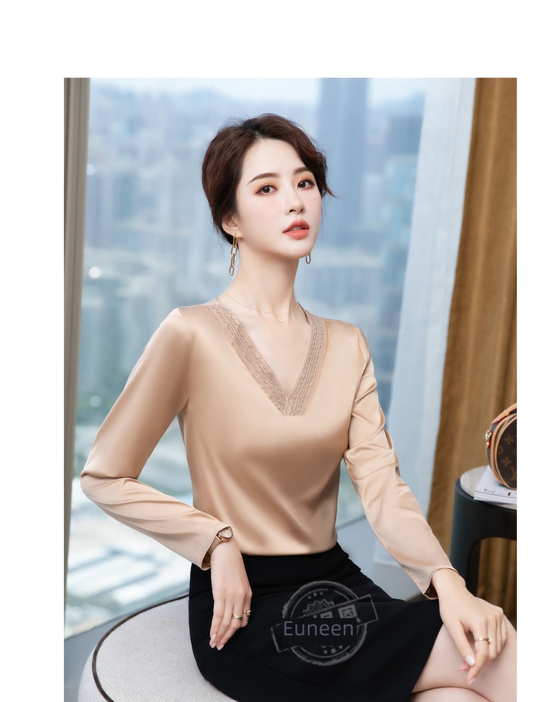 Satin shirt Self-cultivation Condom jacket Long sleeve silk