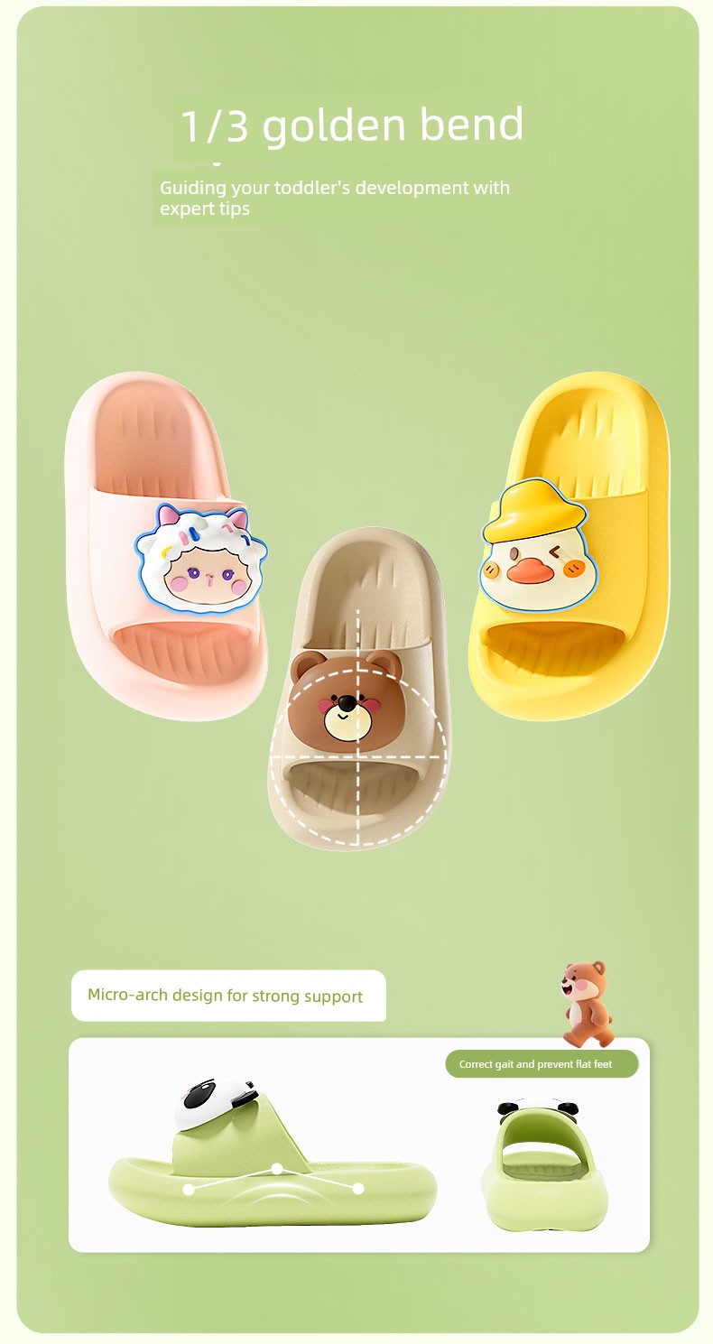 Pig Daddy Kidsren's Slippers for Summer, Baby Indoor Home Use, Non-Slip Soft-Soled Girls' Slippers for Bathing, Suitable for Older Kids — 5