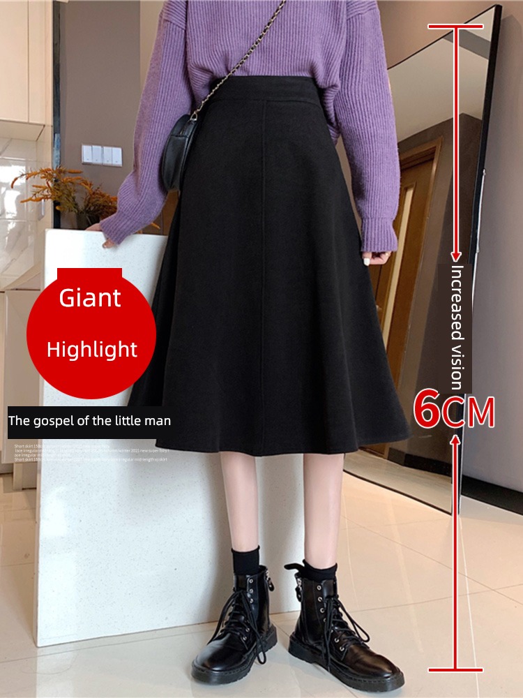Coffee little chap Wool Autumn and winter Medium and long term skirt