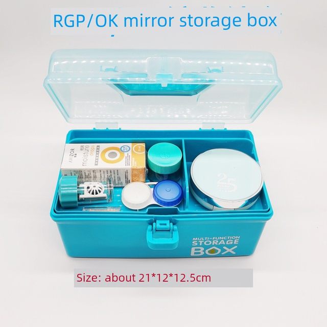 RGP近视OK镜收纳盒硬性隐形眼镜角膜塑形镜整理护理盒双层便携箱