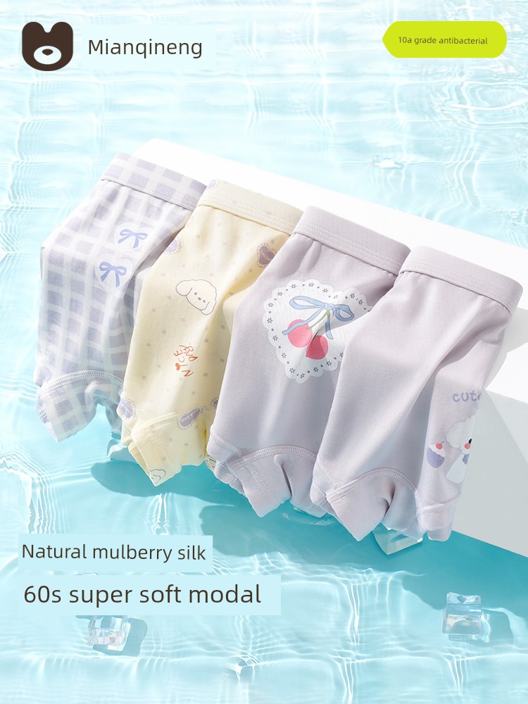 Girls' Underwear, Kidsren's Modal Boxer Shorts, Medium and Large Kidsren's Underwear, Baby Girls' Boxer Briefs, Summer Thin Style