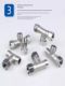 Stainless steel direct/tee/elbow/4-dividing pipe movable connection thickened inner and outer ribbon movable connection plumbing and heating joint accessories