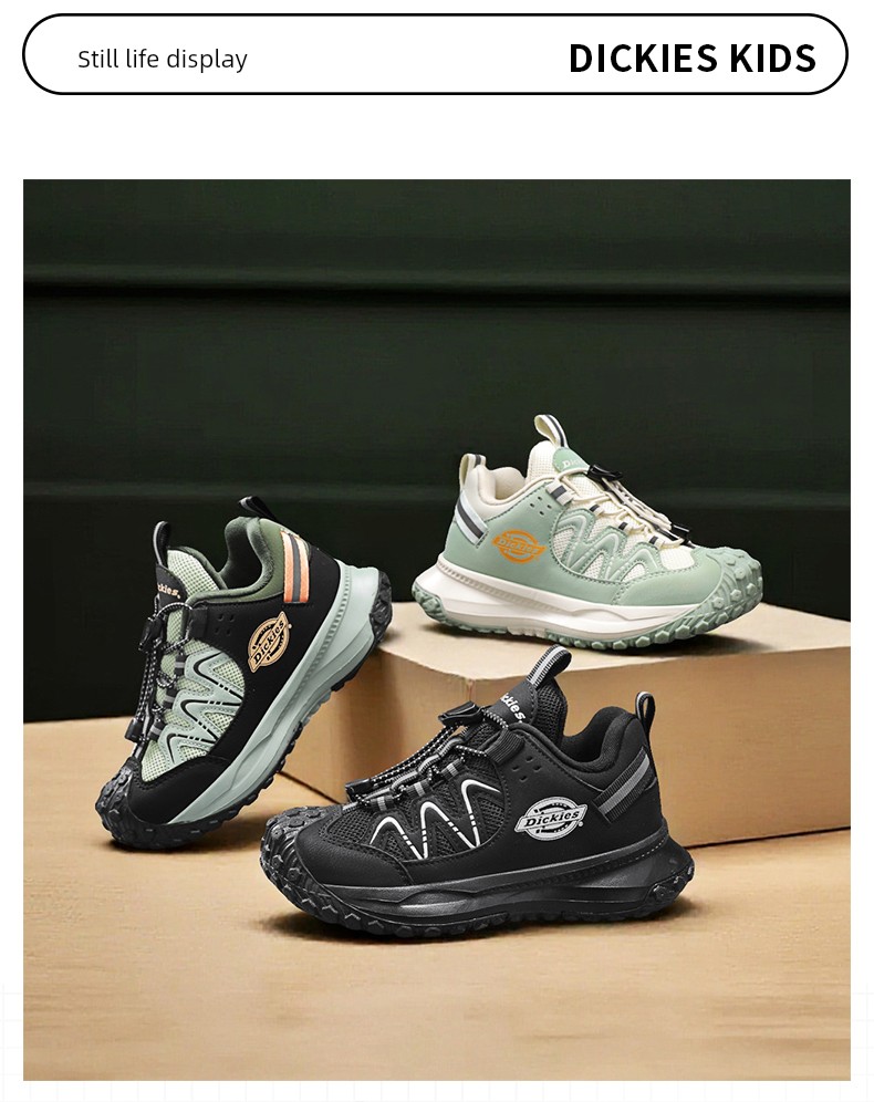 Dickies Medium and Large Children's Sports Shoes for Boys and Girls, 2026 Autumn New Model, Lightweight Shock-Absorbing Wear-Resistant Dad Shoes — 18