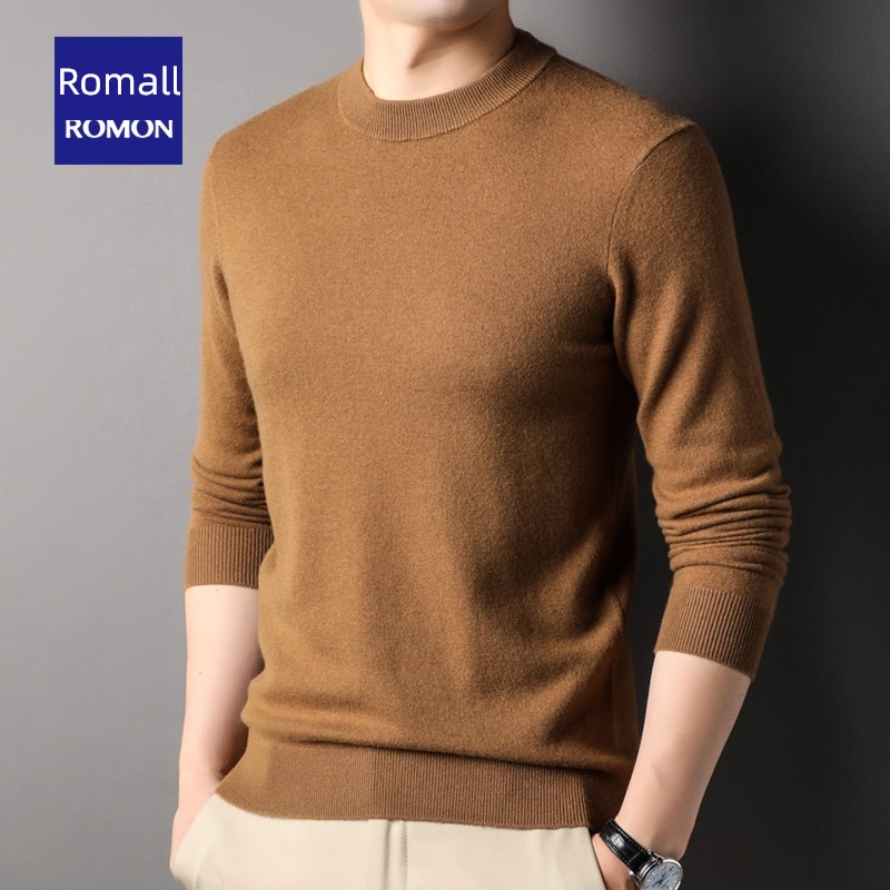 Pure wool Romon leisure time Round neck keep warm Sweater