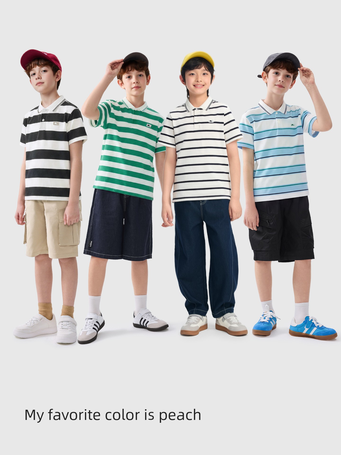 Balabala Short-Sleeved Polo Shirt 2024 New Arrival Children's Clothing