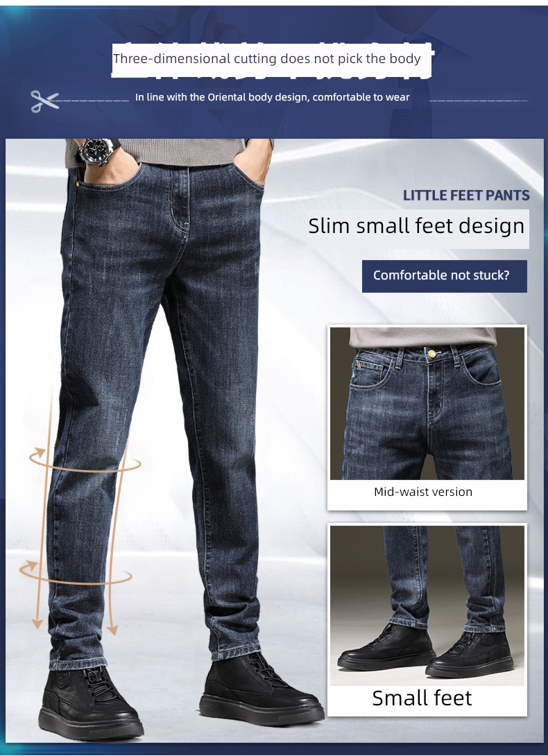 Romon Straight cylinder Self-cultivation autumn Korean version trend Jeans