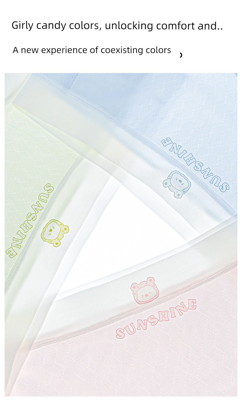 Catman Kidsren's Underwear for Girls and Babies, Category A, Summer Thin Style, for Middle and Large Kidsren in the Developmental Period, Antibacterial, — 18