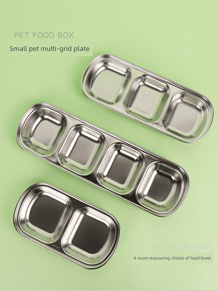 蜜袋鼯倉鼠不鏽鋼多格餐盤兩格三格四格方型小囧家品牌餵食器食盒