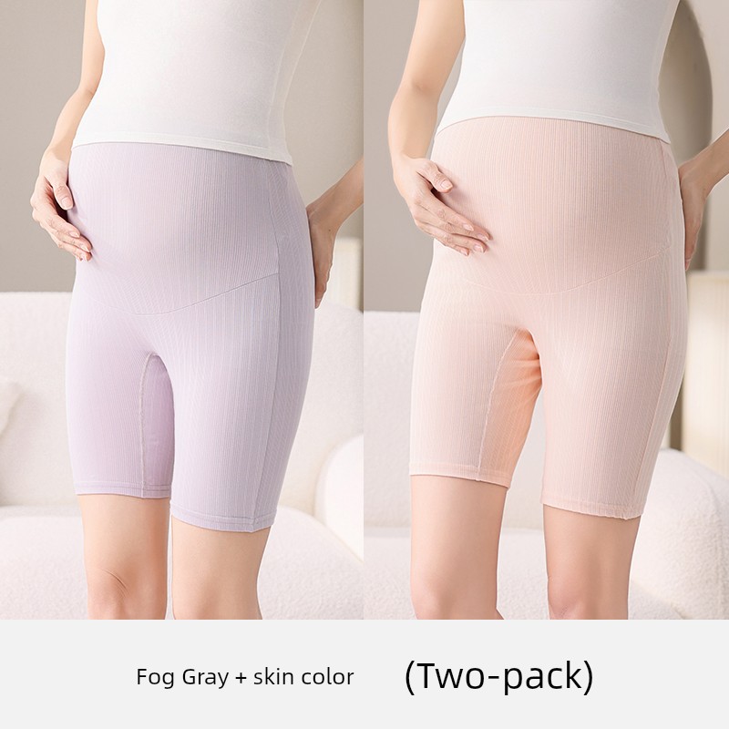 Maternity Cotton Underwear for Summer, Large Size, Anti-Exposure Safety Shorts, Two-In-One, Extended Length, Five-Point Leggings for Summer — 8