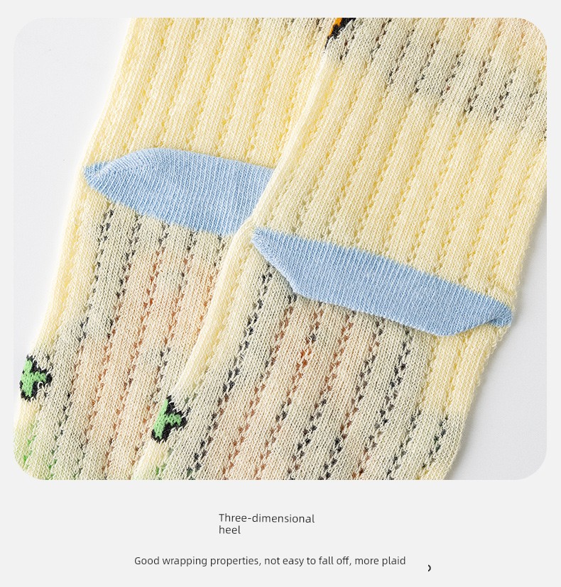 Kappabala Boys' Socks Summer Thin Children's Cotton Socks Ultra-Thin Mesh Cartoon Girls' Baby Summer Mid-Calf Length Socks — 15