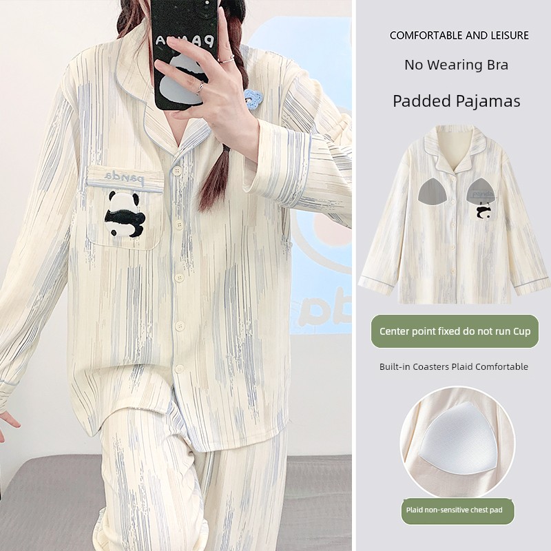 With Chest Pad Pure Cotton Spring and Autumn Nursing Clothing Confinement Clothing — 3