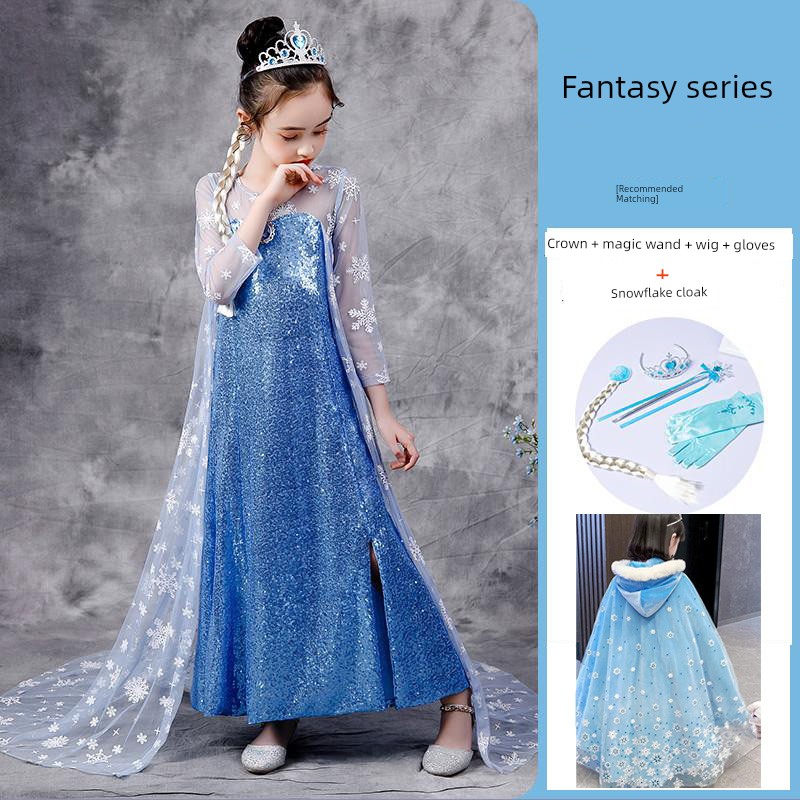 Elsa's Princess Dress Girl Summer Halloween Elsa Dress Frozen Clothes Elsa Elsa Dress — 4