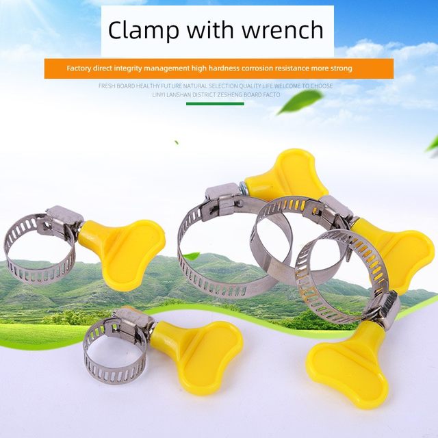 Throat clamp stainless steel tightening hoop handle clamp clamp water pipe hose clamp joint gas pipe fixing