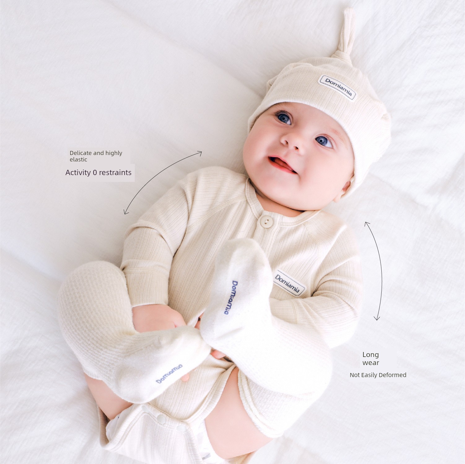 Domiamia Bamboo Soft Baby Wool Romper Newborn Clothes Baby Home Autumn Winter Belly-Protecting Jumpsuit — 26