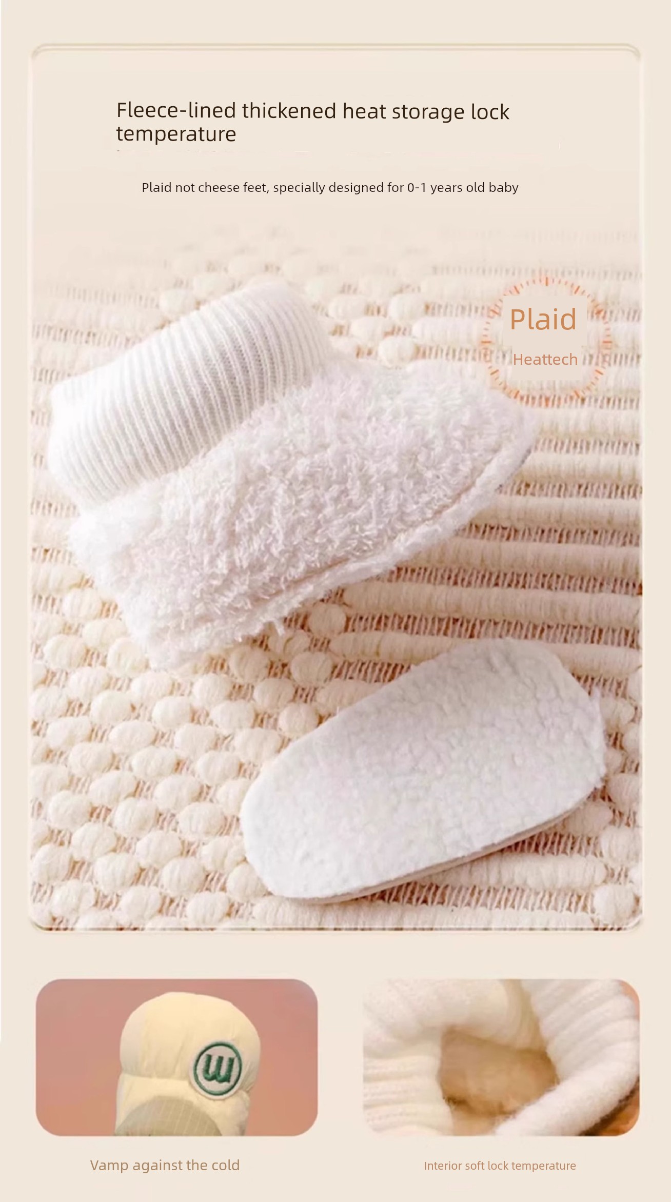 Baby Shoes Winter Fleece Lining 0 to 6 Months 12 Winter Ankle Sock Winter Room Socks Newborn Baby Autumn and Winter Cotton Shoes — 8