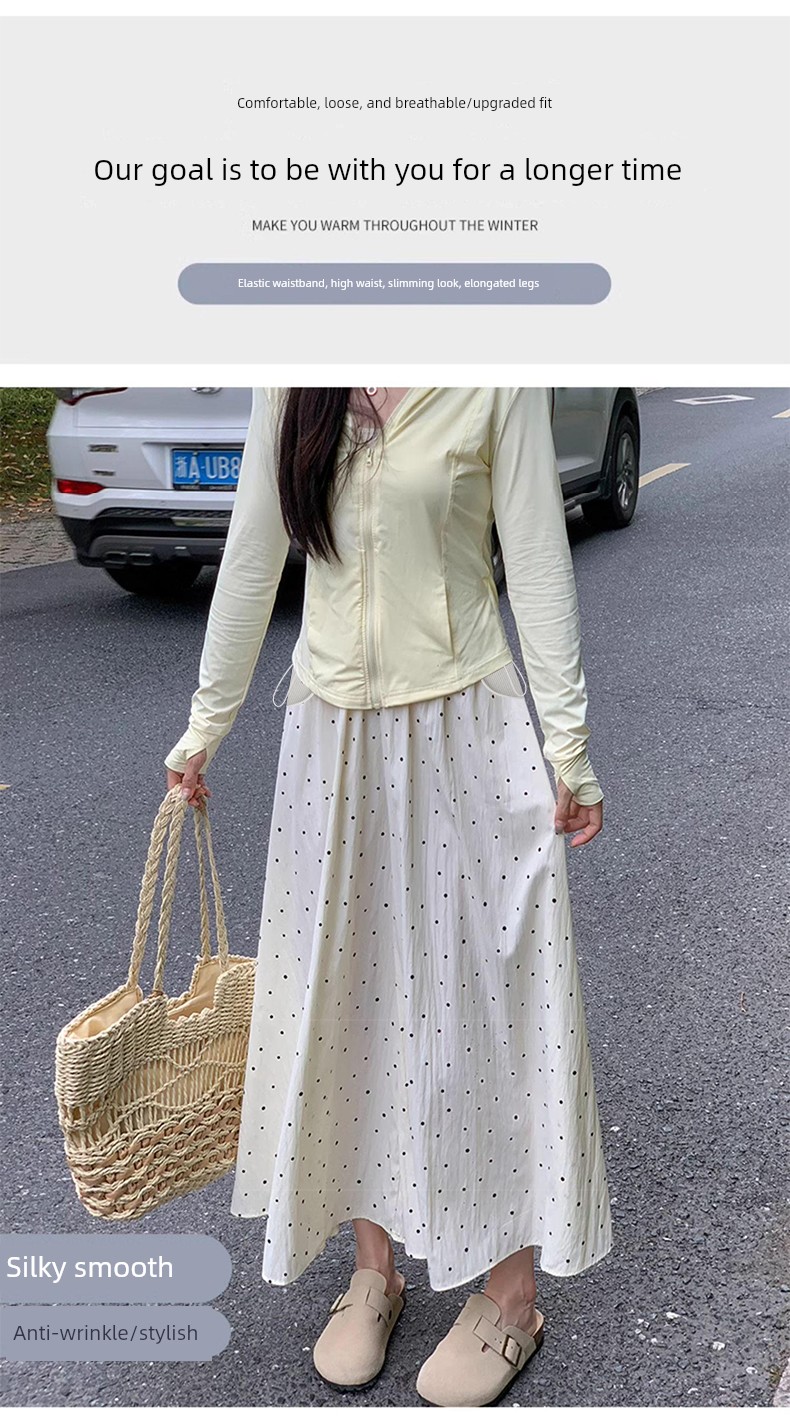 Maternity Pants for Summer, Thin Style for Outerwear, 2026 New Model, Polka Dot Skirt-Pants for Pregnant Women, No Belly Support, Drawstring Wide-Leg — 7