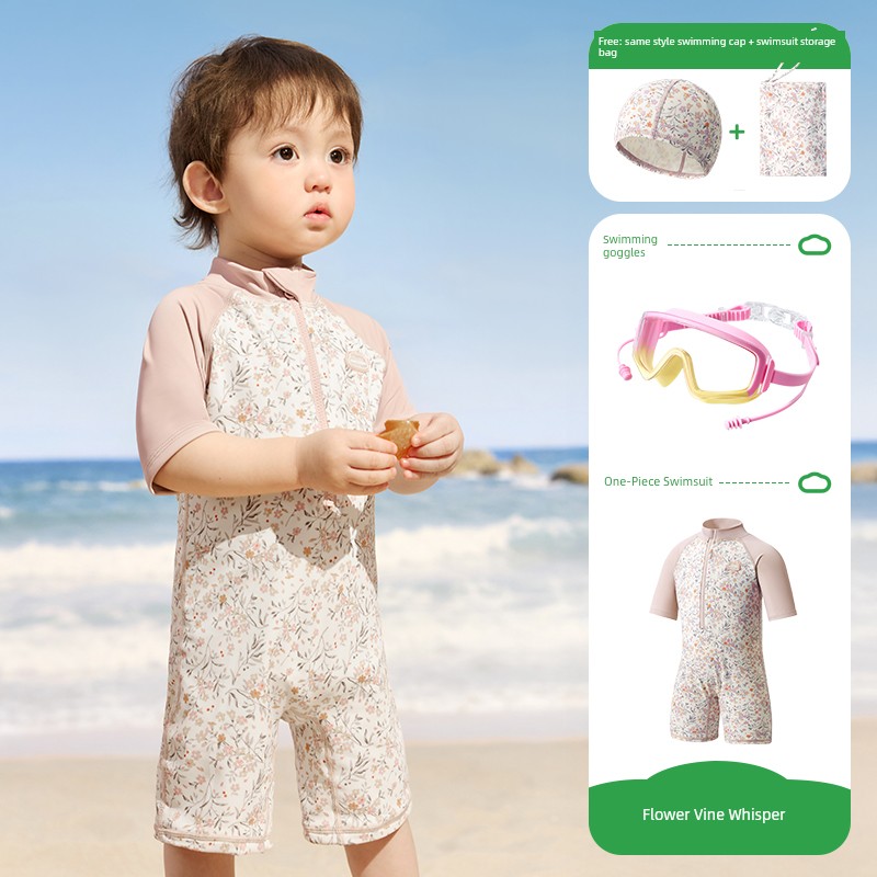 Kk Tree Children's Swimwear Boys Girls Sun Protection Baby Swimwear Toddler Two-Piece One-Piece Swimsuit Infant New Summer Model — 7