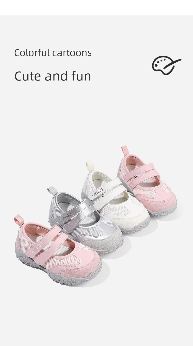 Yeehoo Children's Shoes for Girls, New Breathable Mary Jane Low-Top Sneakers, Baby Sandals, Children's Mesh Shoes — 10