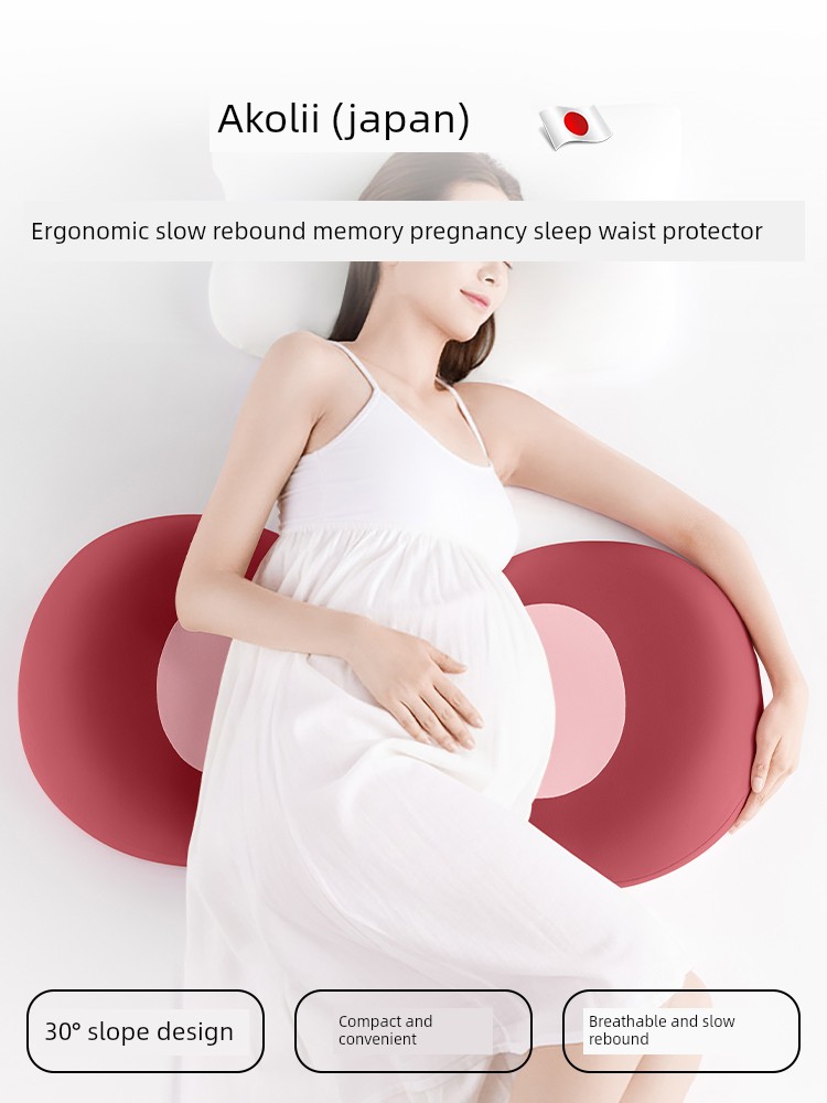Akolii (Japan) Pregnancy Pillow, Side Sleeping Pillow for Pregnant Women, Waist Support Sleeping Pillow, U-Shaped Belly Support Pillow, Pregnancy Side Sleeping Pillow