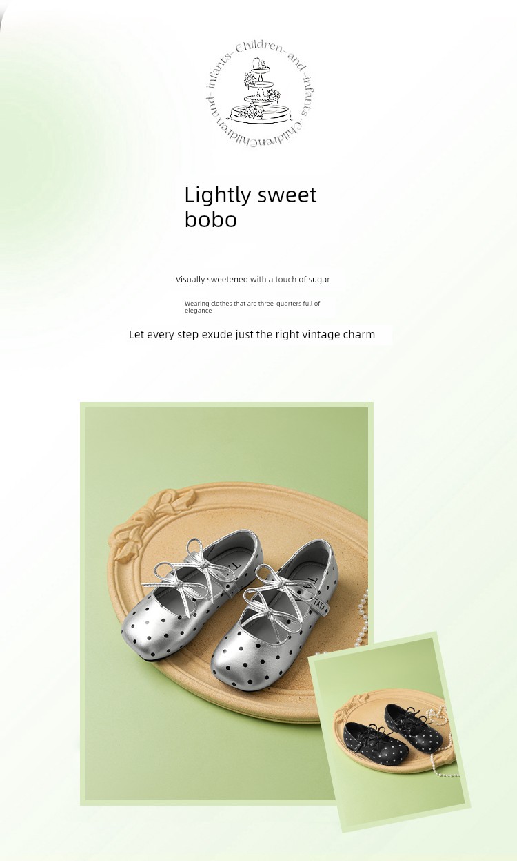 Tata Children's Shoes Girls' Polka Dot Mary Jane Shoes Autumn New Little Girl Princess Shoes Kidsren's Fashion Shoes — 2