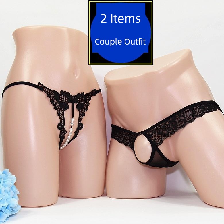 Couple's Underwear, Couple Style, Passionate Thong, Transparent Set, 2024 Trend, One Male and One Female, Open Crotch, Free Shipping