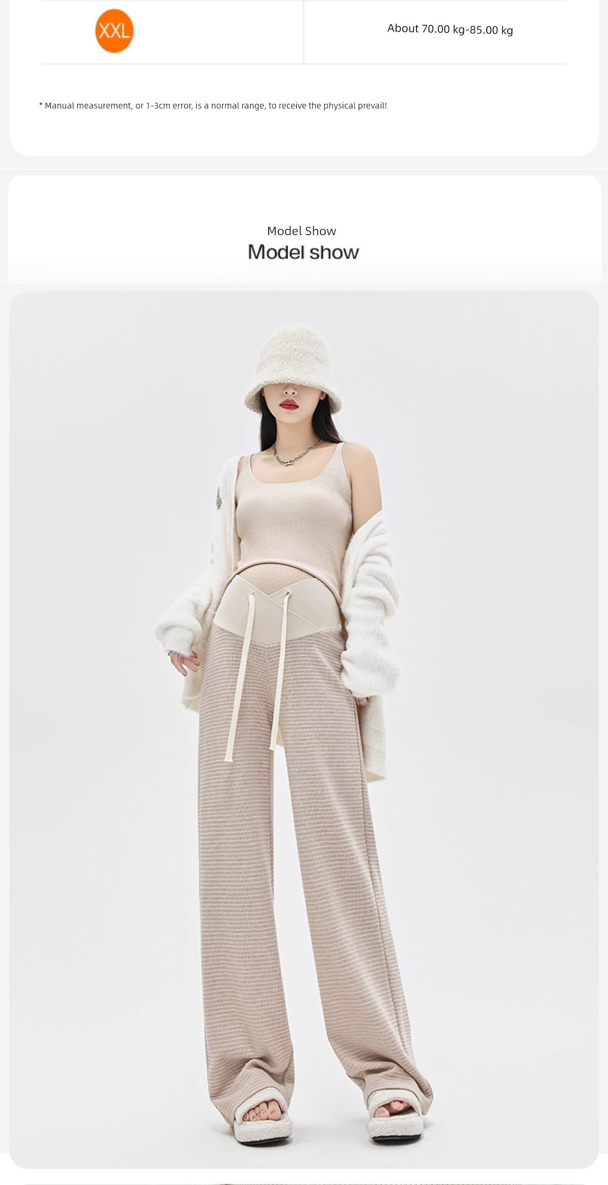 Maternity Pants for Spring and Autumn, Knitted Casual Wide-Leg Pants for Spring and Summer, Low-Waist Drawstring Long Pants, Early Autumn Straight-Leg — 11