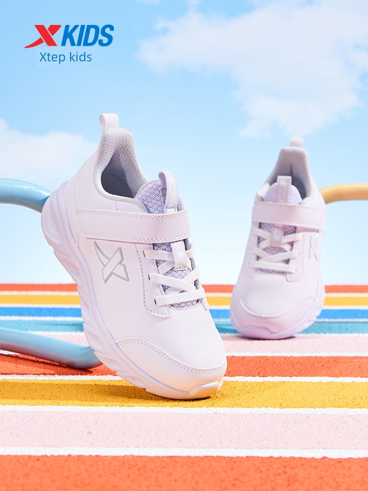 Cloud Running | Xtep Kids 2026 Autumn New Girls' Mesh Running Shoes Children's Boys' White Sneakers Sports Shoes. — 2