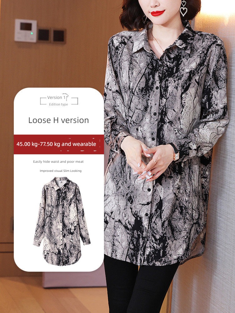 high-grade Long sleeve easy shirt womanliness Broken flower jacket
