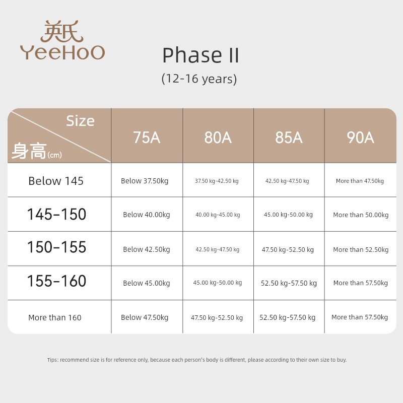 YEEHOO Children's Underwear Development Period Young Adult Bra Girl Wide Shoulder Strap Vest Primary School Students Breathable Tube Top Class A — 2