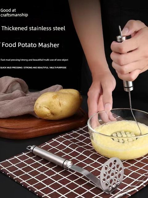 Stainless steel potato mud pressing device manual gadget kitchen household multi-function masher baby food and potato pressing device